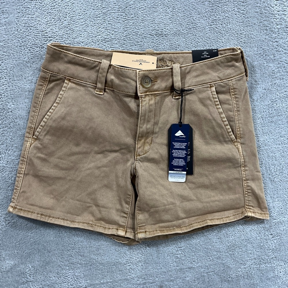 American Eagle‎ Outfitters Shorts Womens 2 Beige Midi Cotton High Performance